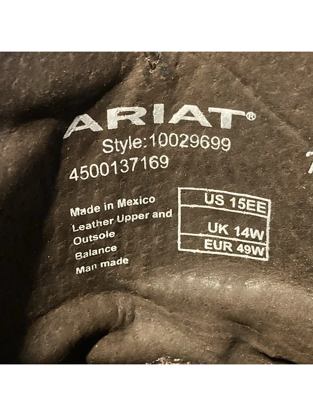 Men’s 15 EE Ariat Patriotic Boot Leather Distressed US Flag Square Toe Brown